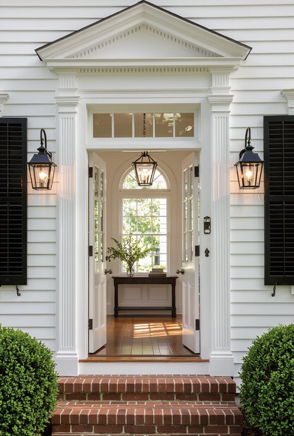symmetrical colonial entrance elegance