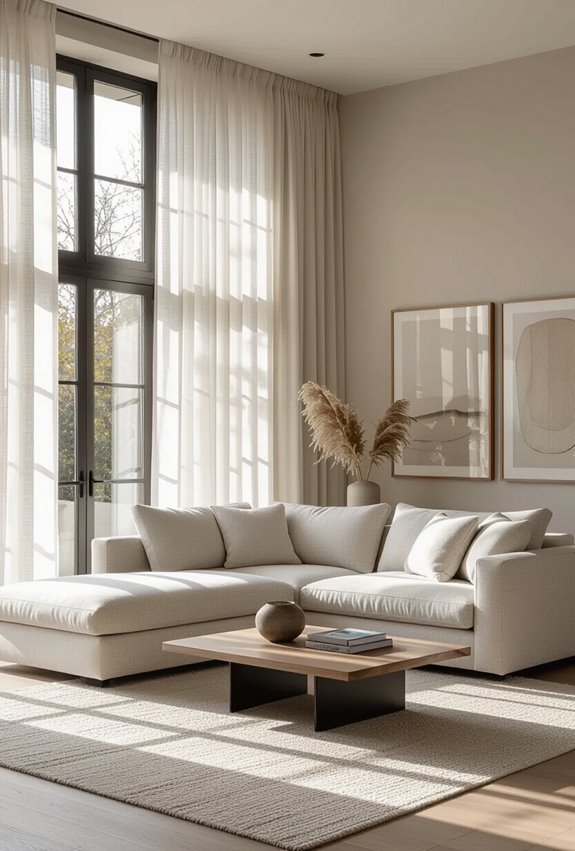 symmetrical facing chaise sofa arrangement