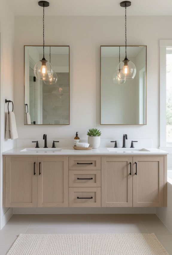 symmetrical low hung pendant lighting