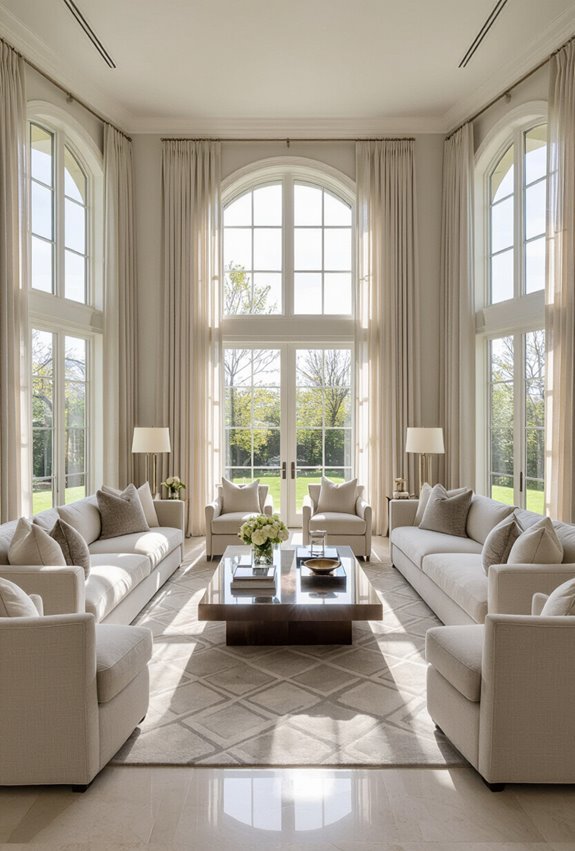 symmetrical paired furniture and accents