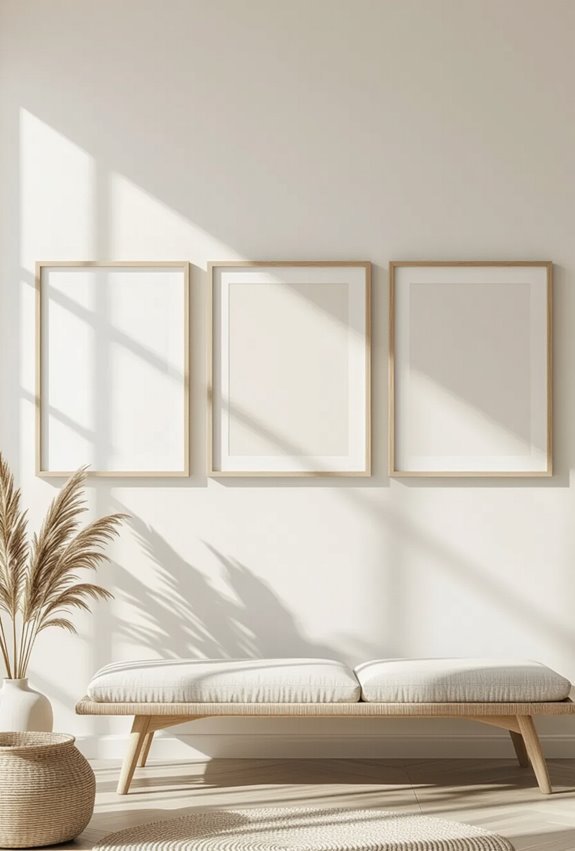 symmetrical three frame mirrored arrangement