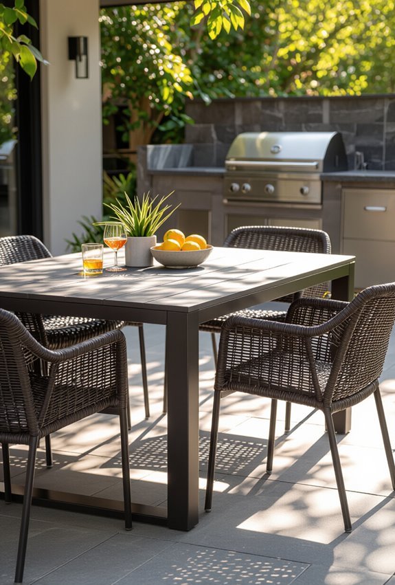 synthetic wicker with aluminum