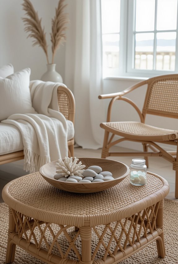 tactile coastal accents and textures