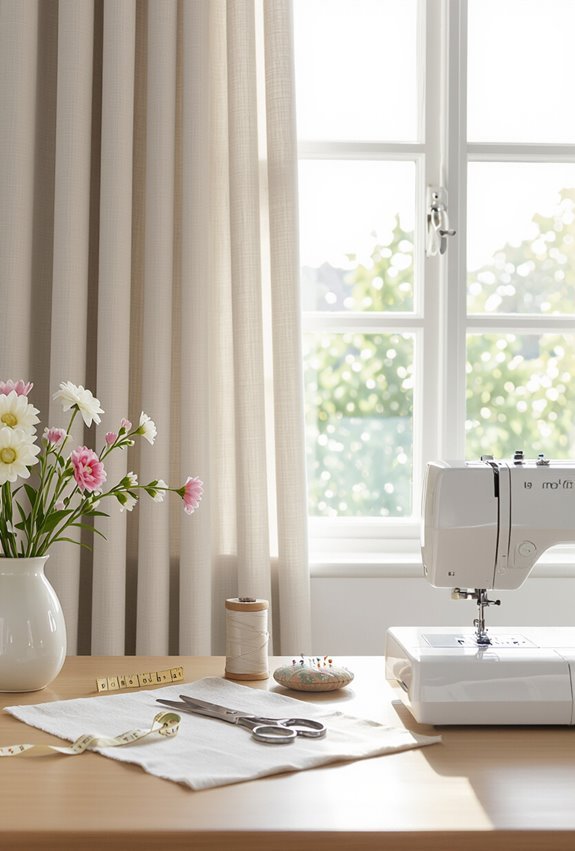 tailored lined rod pocket curtains