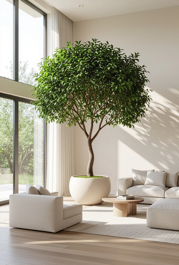 tall lush indoor greenery