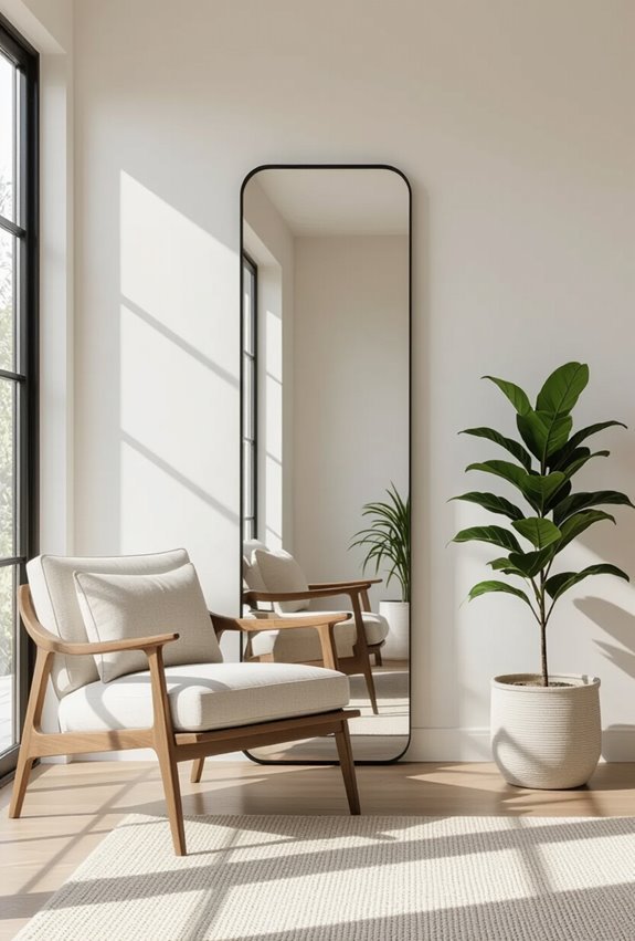 tall narrow mirrors elevate