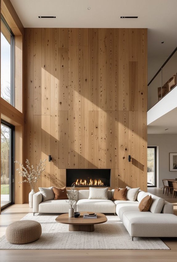 tall vertical wood paneling