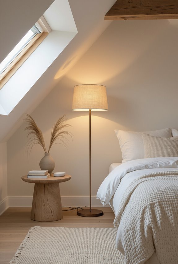 tall warm uplighting floor lamp