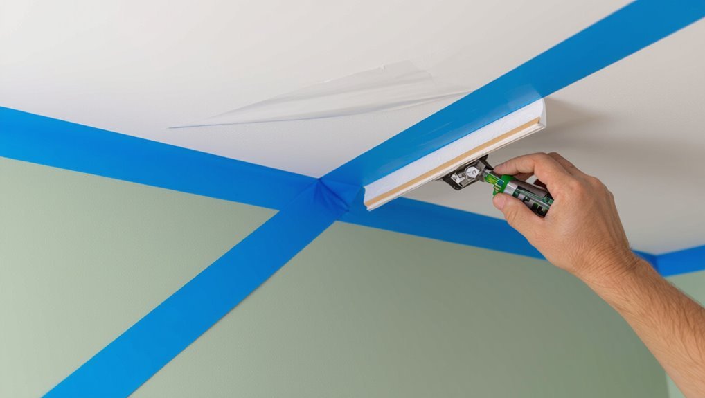 tape and mask ceiling