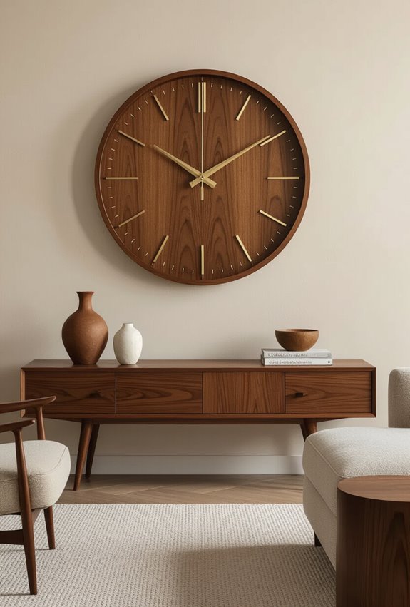 teak accented atomic clock designs