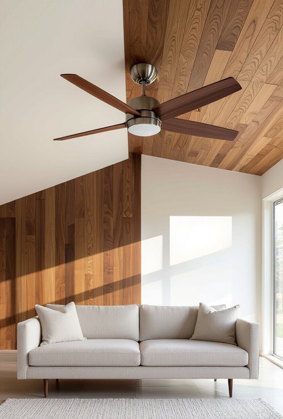 teak and walnut midcentury fans