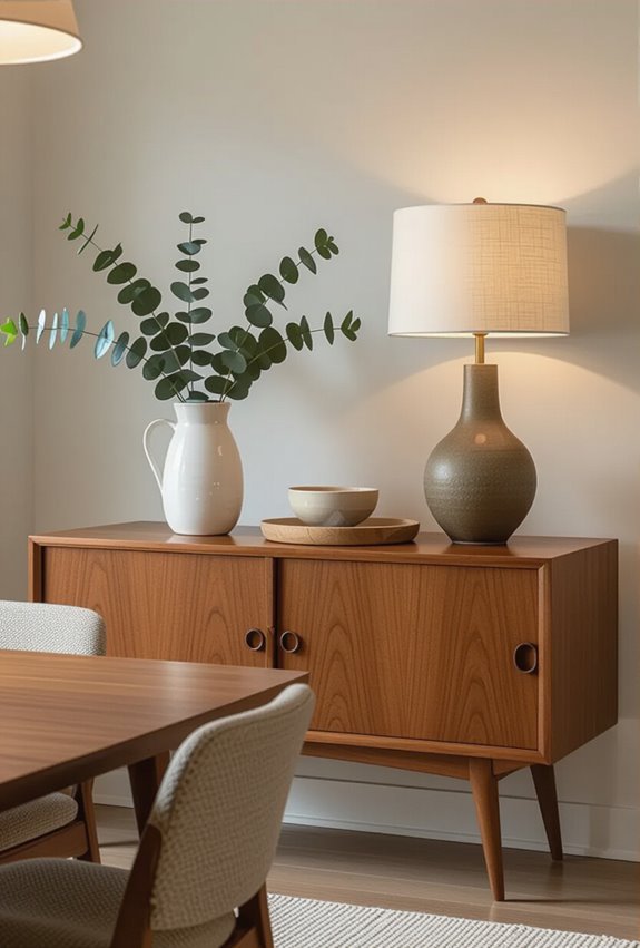 teak credenza tapered legs