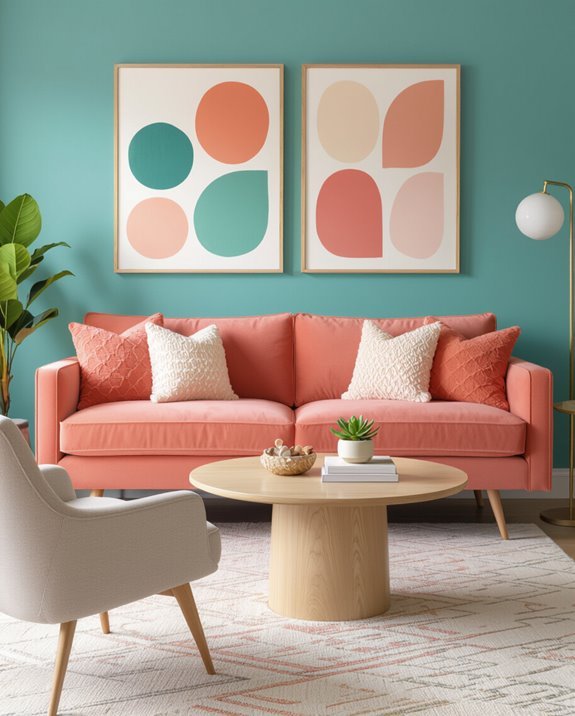 teal and peach harmony