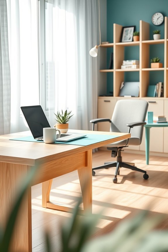 teal contemporary office design