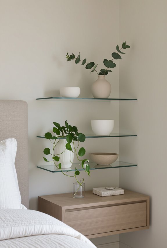 tempered clear glass shelving