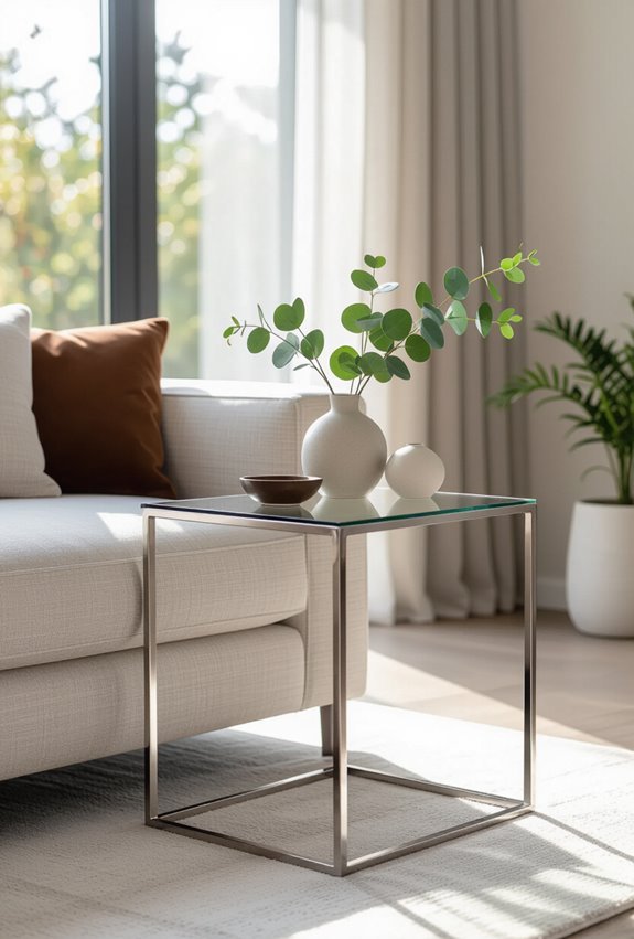 tempered glass with brushed metal