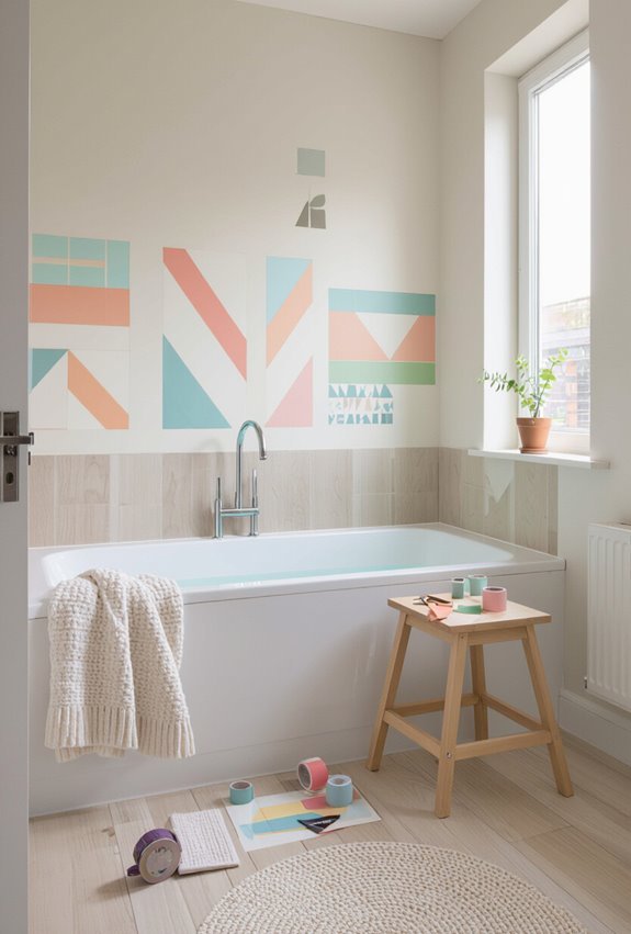temporary metallic geometric wall decor