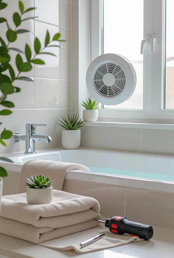 temporary window bathroom exhaust