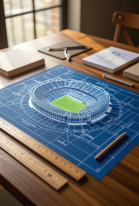 tennessee stadium blueprint silhouette