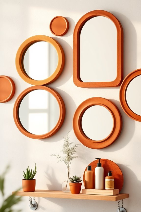 terracotta mirrors add warmth