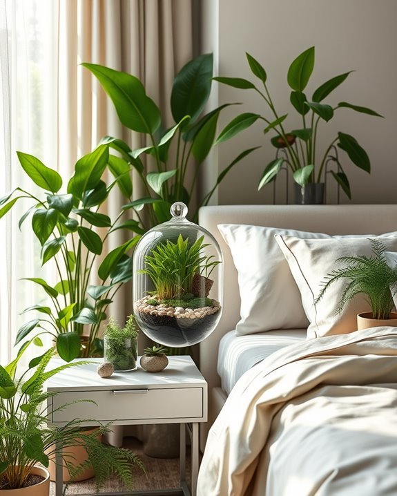 terrarium enhances bedroom aesthetics