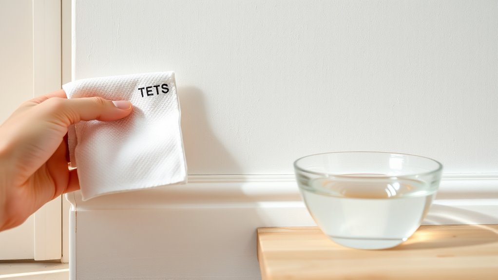 test vinegar on hidden spot