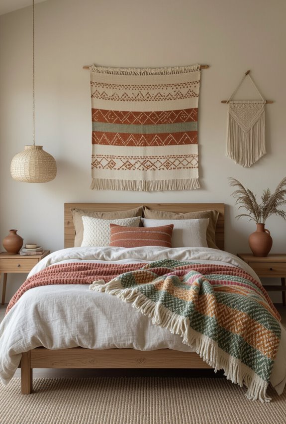 textile wall art and throws