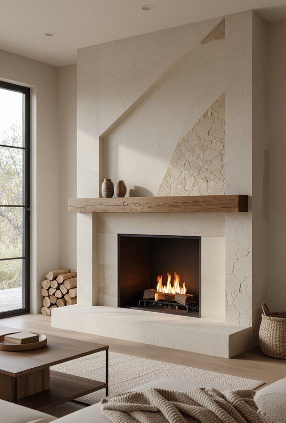 textured 3d fireplace surround