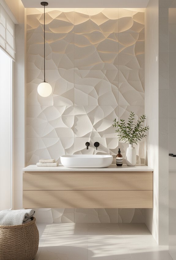 textured accent walls highlighted