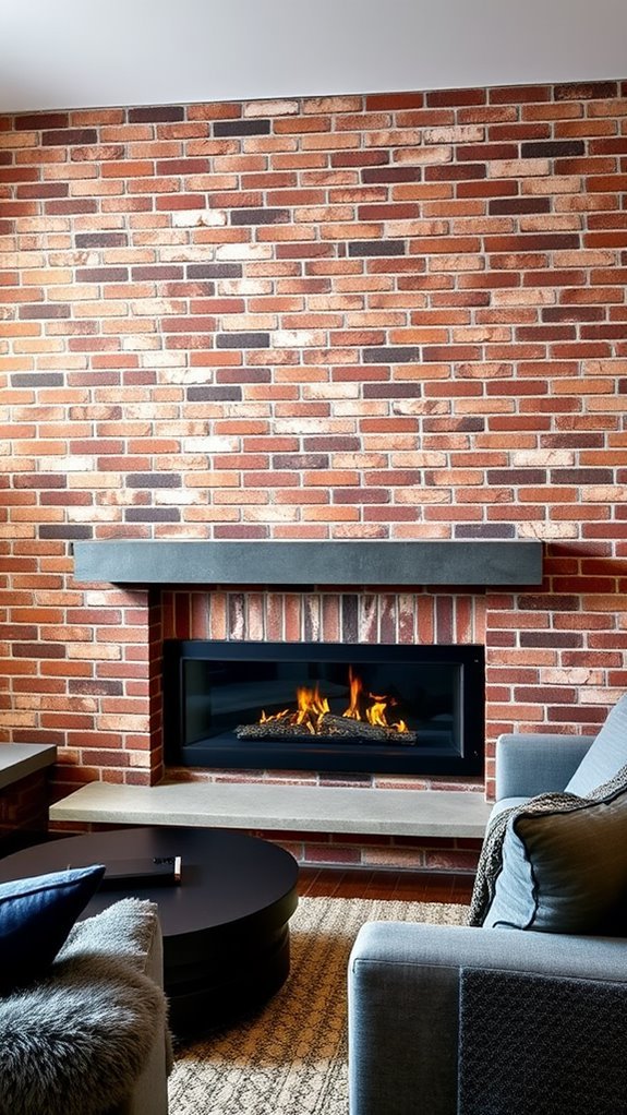 textured backdrop for fireplace