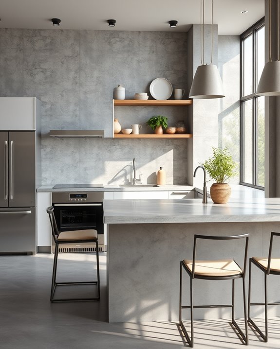 textured beton kitchen backsplashes