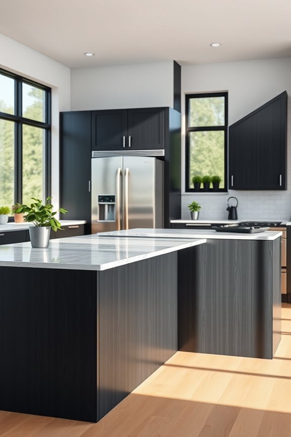 textured black cabinet elegance