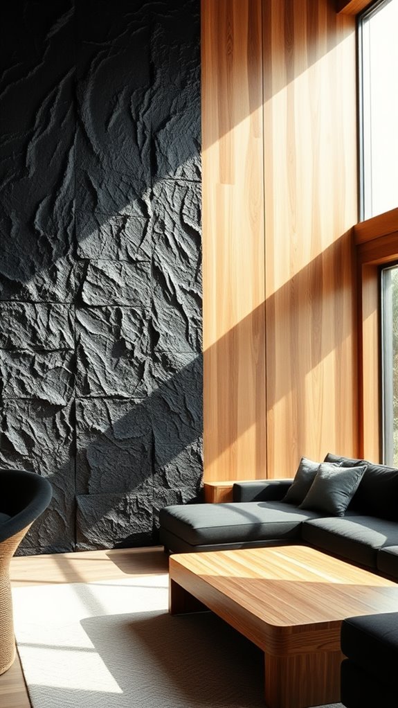 textured black wall art