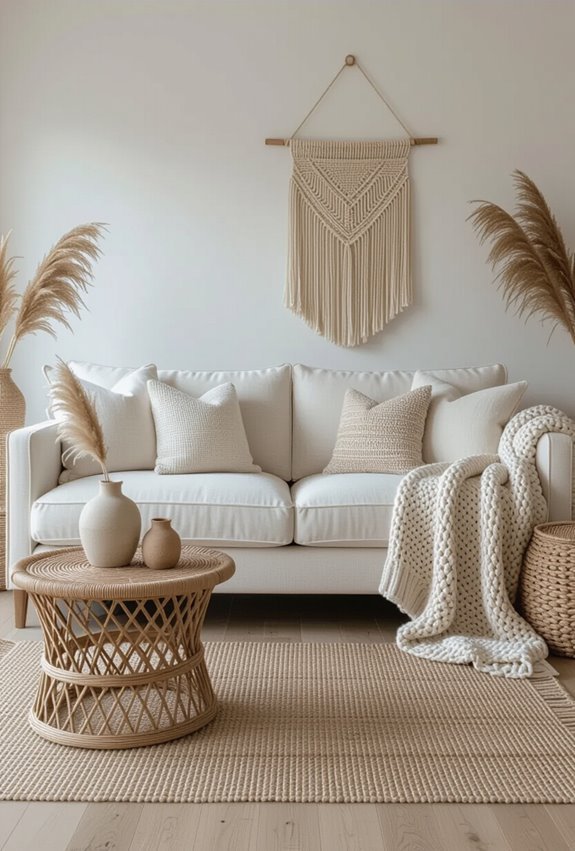 textured boho layered ivory