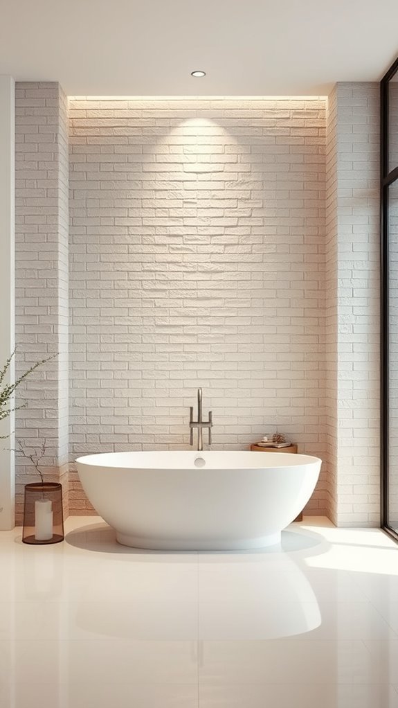 textured brick bathroom elegance