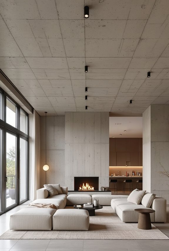 textured concrete industrial loft ceilings