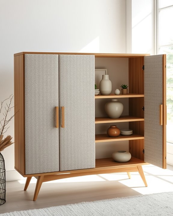 textured fabric panel accents