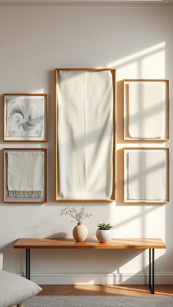 textured fabric wall art