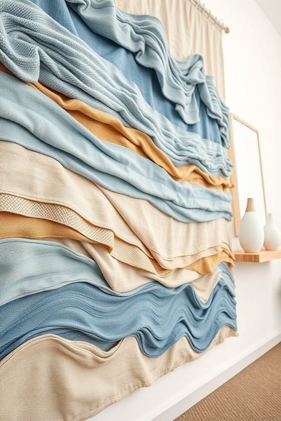 textured fabric wall art