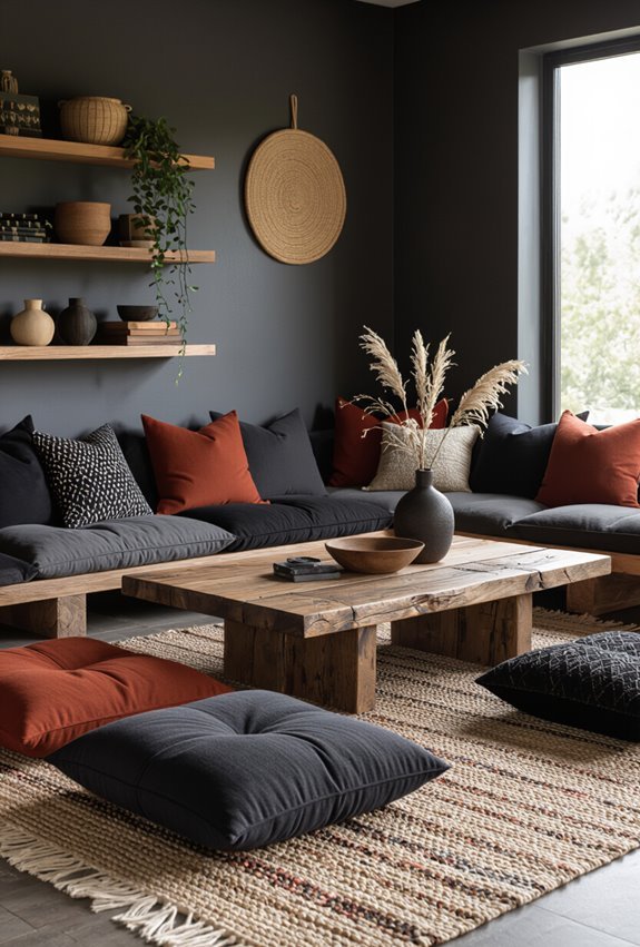 textured floor cushion lounge zones