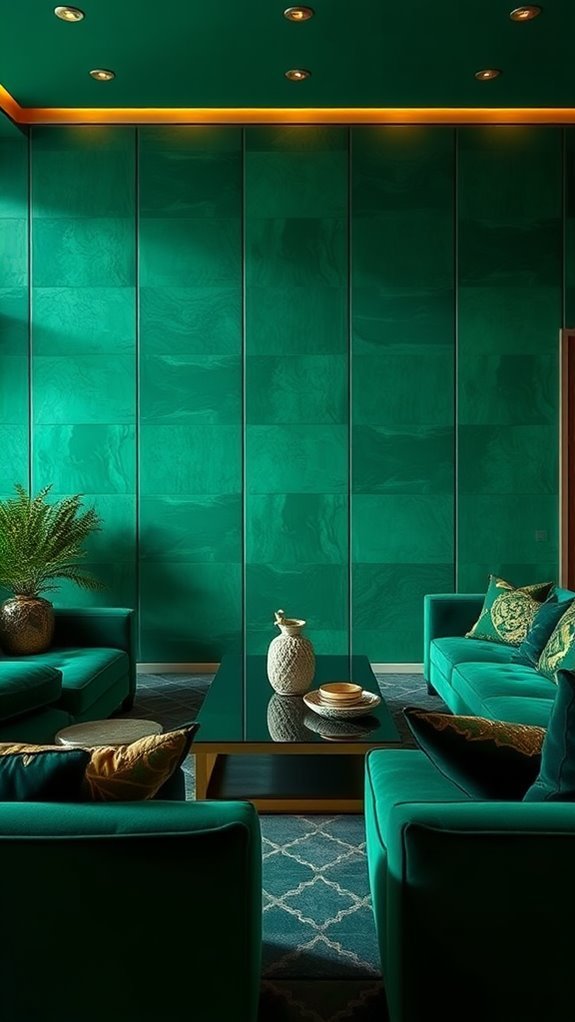 textured green wall panels