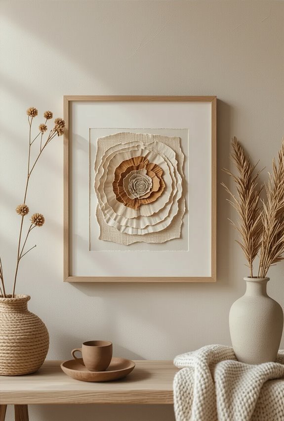 textured handmade paper wallart