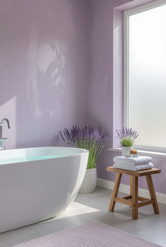textured lavender aromatherapy bathroom