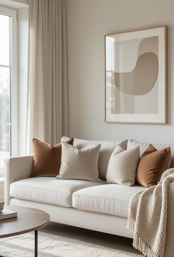textured layered accent pillows