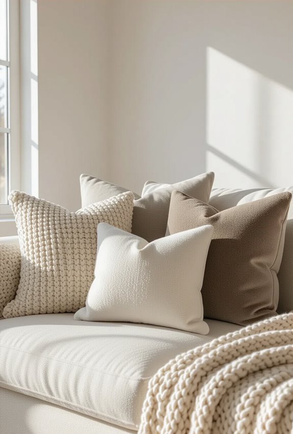textured layered cozy throw pillows
