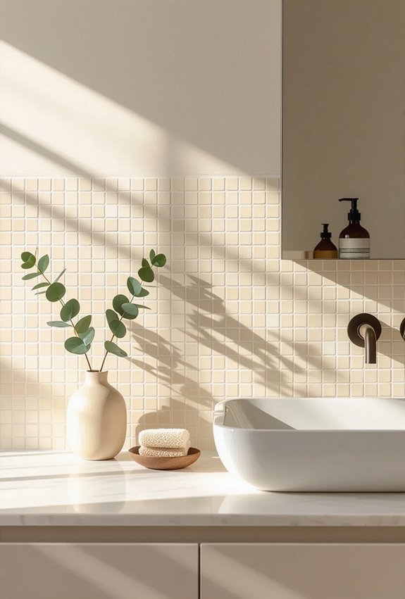 textured mosaic warmth with metallic
