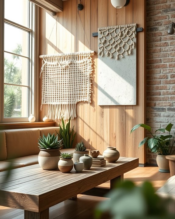 textured murals enhance atmosphere