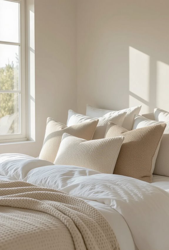 textured neutral throw pillows