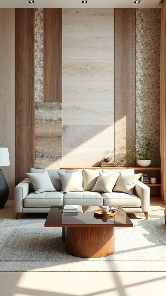 textured panels enhance interiors