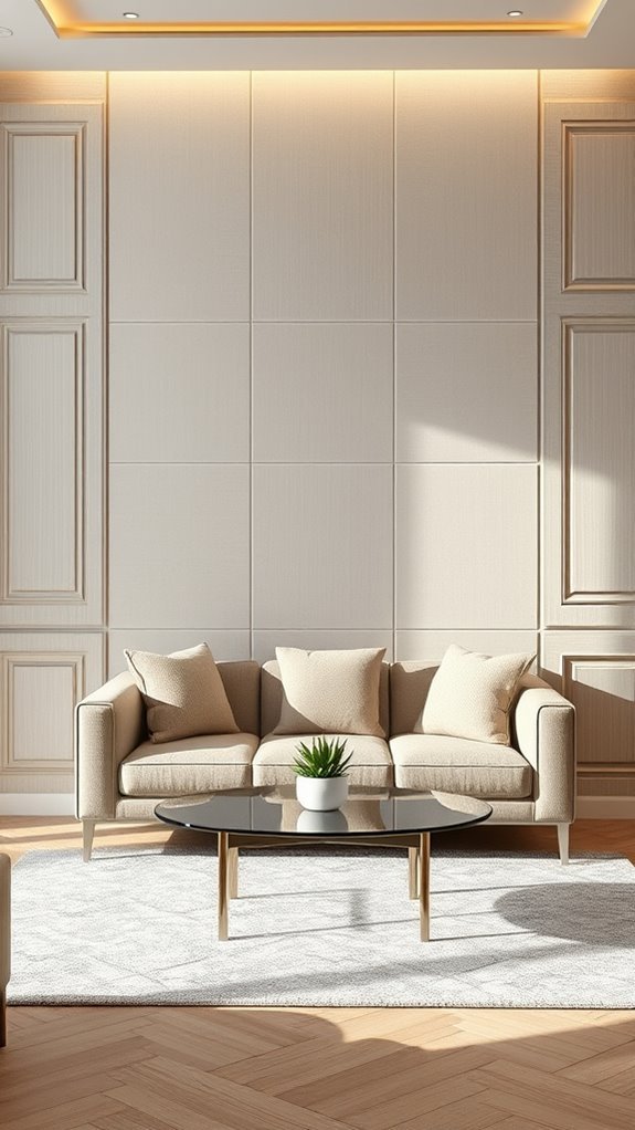 textured panels enhance living rooms